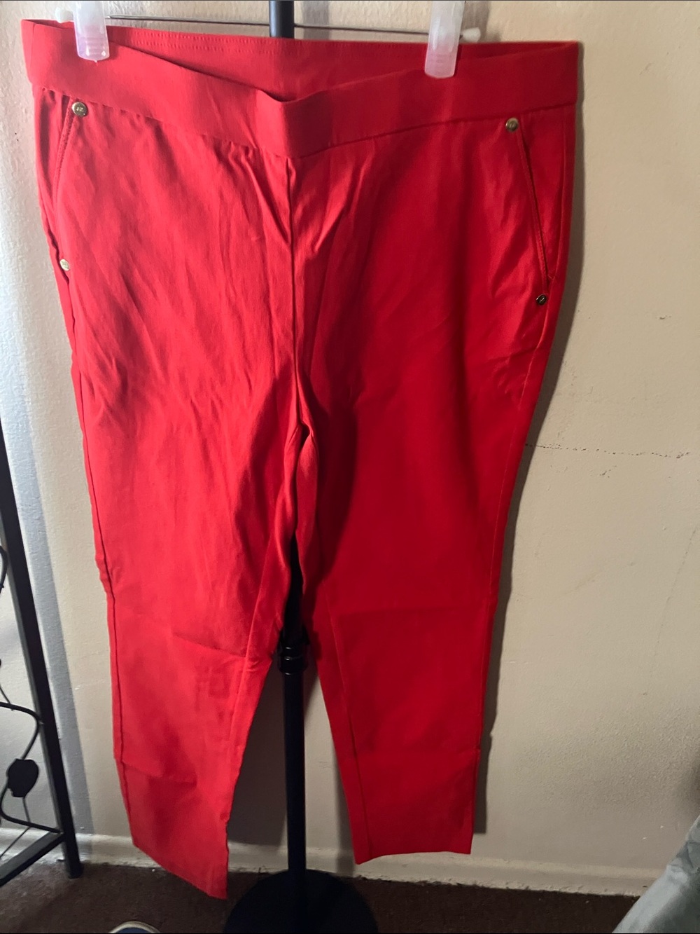 Anne Klein Women’s Bold Red nylon pant